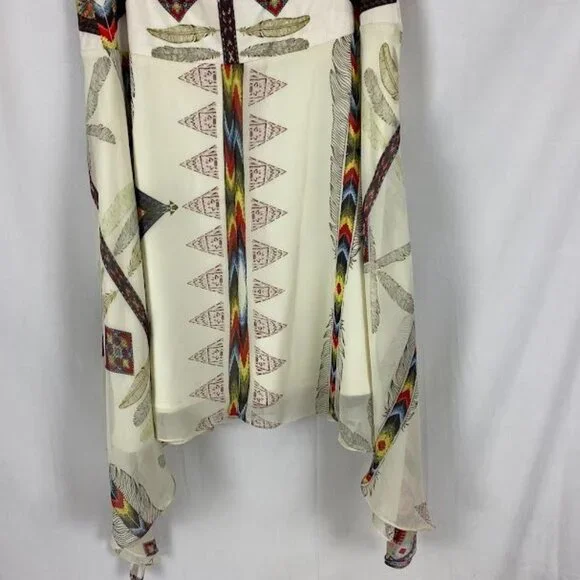 Vintage Collection Shark Tail Feather Tribal Print Skirt Women's Small/ Medium - Picture 10 of 13